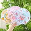 Folding Fan Cartoon Rabbit Pattern Round Small Collapsible Semicircle Handle Gift Women Girls Portable Summer Hand Held Fan Home Supplies