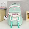 Color Cute Blocked Letter Printed Student Leisure Backpack With Pendant Plush