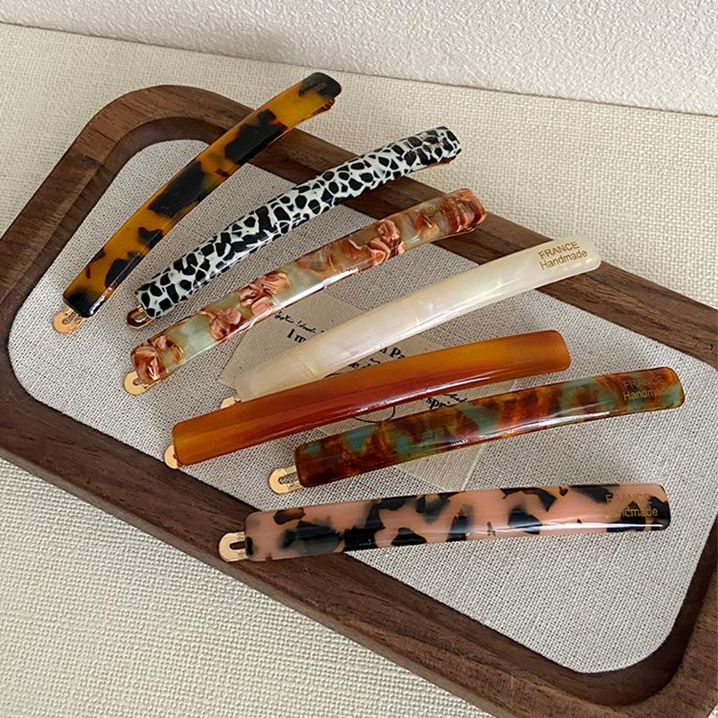 French Acetate Gradient Colorful Side Clamp Fashion Print Hair Clip Hairpins Barrettes For Girls Hair Accessories Headdress