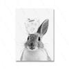 Bathroom Bunny Cat Dog Roll Paper Wall Art Canvas Painting Kids Room Decor Toilet Animal Poster Print Fashion Black White Murals