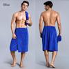 Fashionable Men's Wearable Bath Towel Quick Drying Short Bath Skirt Button Beach Wrap Skirt Soft Moisture Bath Pants