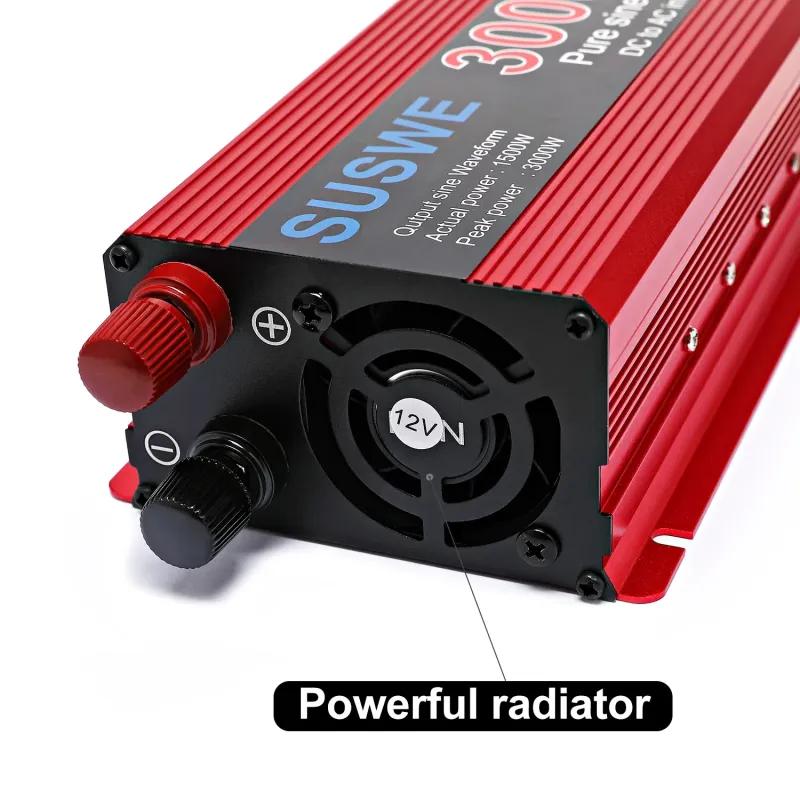 Pure Sine Wave Inverter 1000W 2000W 2200W 3000W DC 12V 24V To AC 220V Voltage 50/60HZ Solar Car Inverters