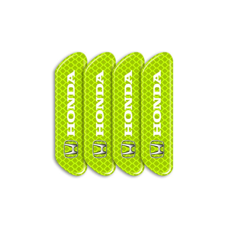 4PCS Car Door Safety Warning Reflective Mark 3D Sticker Car Accessories for Honda Fit Jazz Civic Accord Pilot Passport Stepwgn CRV BRV HRV Insight