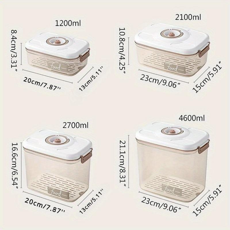 1pcs Large Capacity Food Vacuum Storage Box Sealed Fresh-Keeping Box Dispenser Transparent Container with Vacuum Pump Kitchen