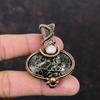 Turritella Agate Gemstone Pendant Copper Wire Wrapped Pendant Handmade Jewelry Rainbow Moonstone Pendant Copper Wire Jewelry Engagement Gift