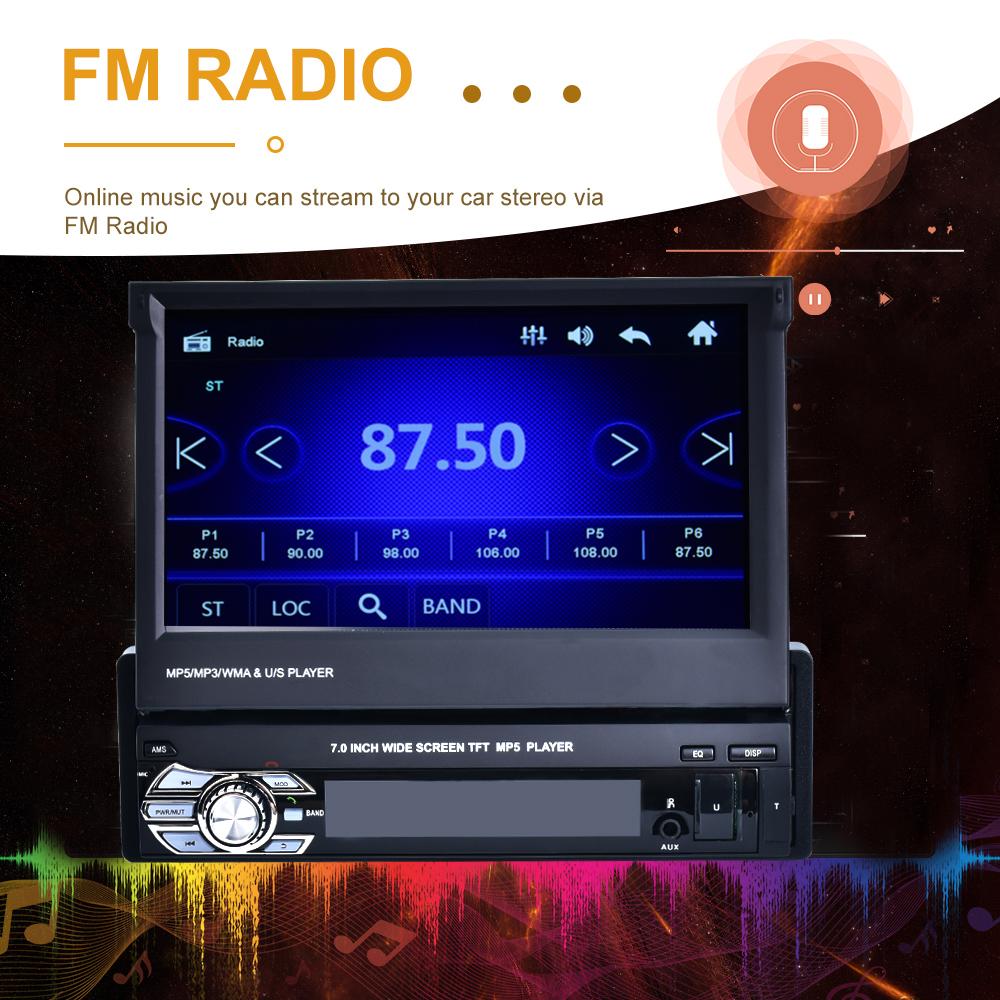 icreative 9601 7 Inch Universal Bluetooth Car AM/FM Radio Audio Video MP5 Player with Rearview Camera RDS Reversing Navigation Car Player