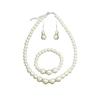 Elegant Pearl and Diamond Jewelry Set: Necklace, Earrings, Bracelet – Simple and Fashionable for Everyday Wear