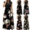 Summer Dresses For Women 2023 Fashion Casual Floral Print Round Neck Short-Sleeved Large Size Maxi Dresses