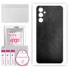 apgo Protective Skin Sticker for the Back Compatible with Samsung Galaxy A54, Wrap Film, Foil, Vinyl - Pattern Black Leather
