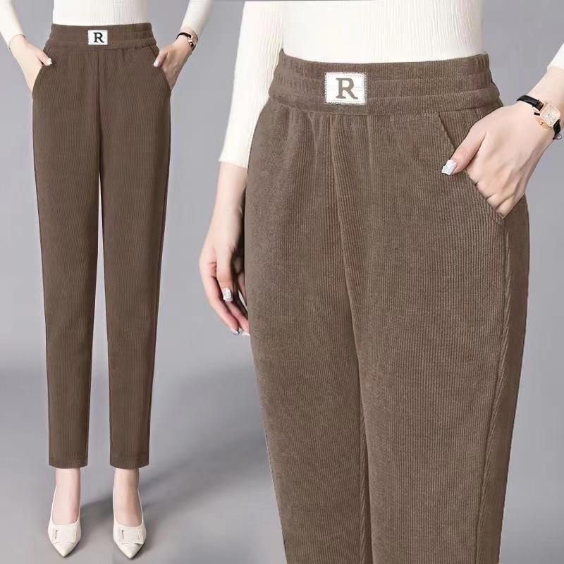 Thickened Chenille Pants Women's High Waist Casual Pants Plus Size Women's Pants Straight Pants Harem Pants Fleece-linedstraight Pants