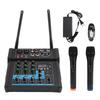 Wireless Microphone Mixer Bluetooth USB 2Pcs Wireless Microphones 4 Channel Sound Mixer Board