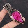 Faceted Kashmir Ruby Pendant Copper Wire Wrapped Pendant Genuine Gemstone Pendant Kashmir Ruby Copper Jewelry Gift For Mom Handmade Pendant