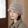 Woolen Mom's Hat Women's Autumn Winter Knitted Warm Hat Middle-aged Elderly Thickened Grandmother's Duck Tongue Hats