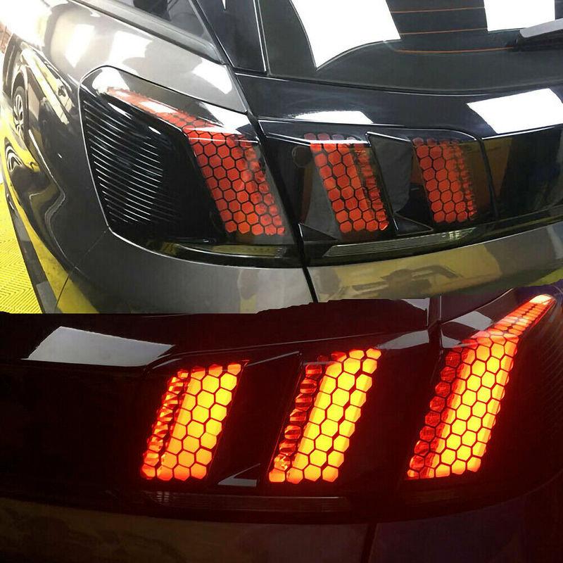 Multicolor Reflective Honeycomb Sticker for Car Tail Light Decoration Hollow Wrap Film DIY Decals Car Exterior Styling