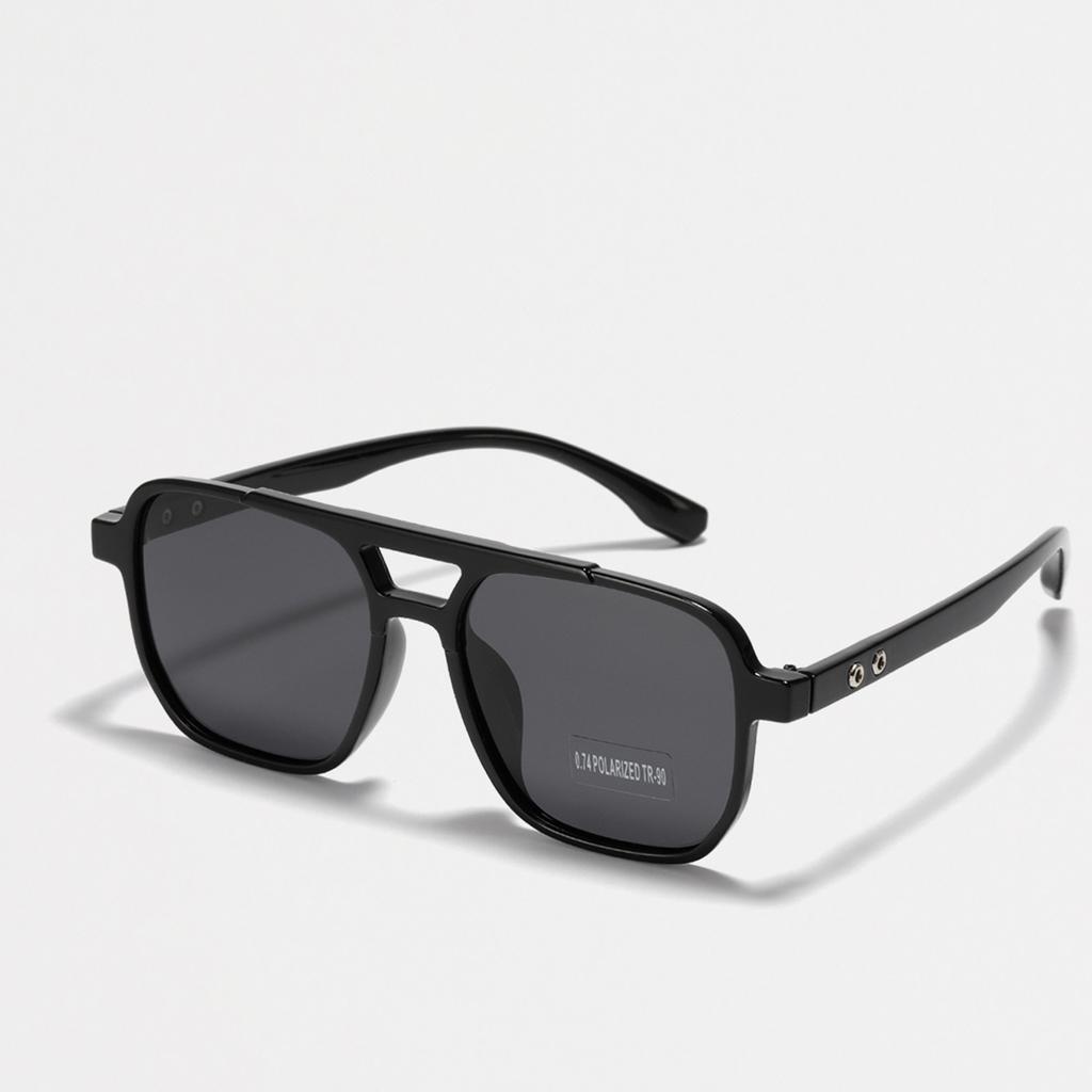 Large Square Glasses Men'S Double Beam Frame Retro Sunglasses Women'S Polarized Sunglasses Men'S