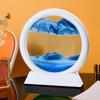 5-inch 3D Landscape Hourglass Moving Sand Art Picture Quicksand Craft Round Glass Deep Sea Painting Timer Office Home Decor Gift