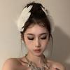 1 Pair Bridal Wedding Hairpins Soft Feather Faux Pearl Anti-slip High-end Lightweight Colorfast Party Cocktail Banquet Head Decoration Headdress