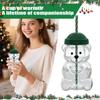 Bear-Shaped Glass Straw Cup: Cute Transparent Design, Green Hat Water Cup