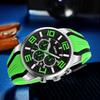 Watch Silicone High School Student Silicone Sports Waterproof Arm Watch Stylish Big Face Chronograph Casual Brand Analog Quartz Watch Large Date