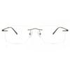 Rimless Square Silver Smartbuy Collection Chronia Tt 131 M02 Fashion Unisex Eyeglasses