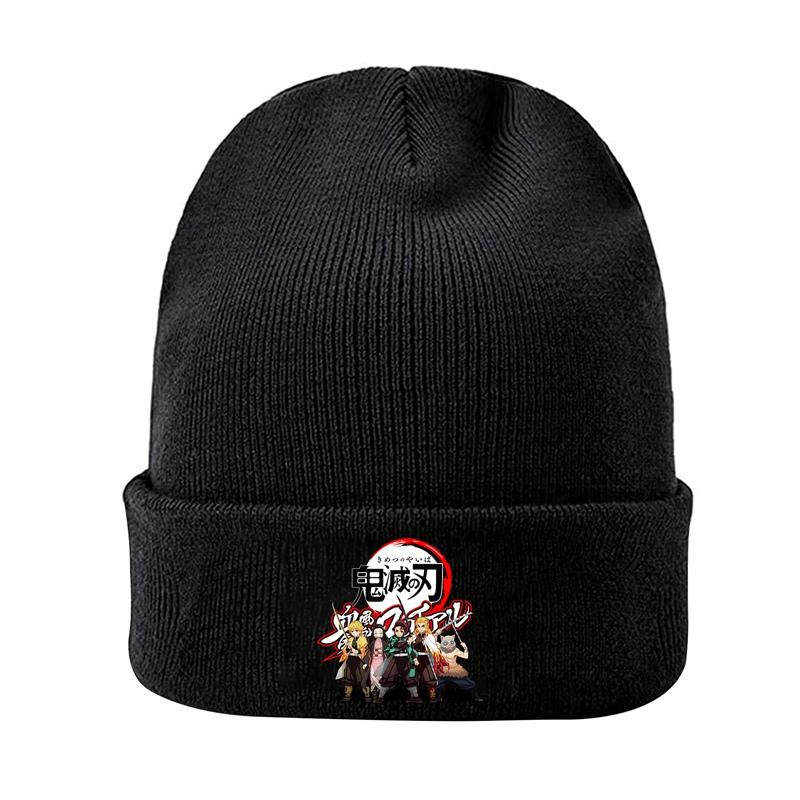 Knit Hat Demon Slayer Kimetsu No Yaiba Anime Winter Warm Beanie Caps Gonpachiro Kamanoko Unisex Women Casual Bonnet