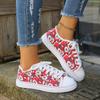 Western Christmas Red Santa Claus Avatar Casual Single Shoes Large Size Flat Canvas Sports Skateboard Shoes