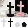 DIY Cross Craft Silicone Mold 3D Cross Candle Plaster Resin Casting Mold Reliquary Jewelry Display Stand Easter Gift Making Tool