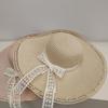 Summer New Sun Hat Bow Grass Hat Sun Protection Vacation Lace Travel Hat Beach Fashionable Fisherman Hat