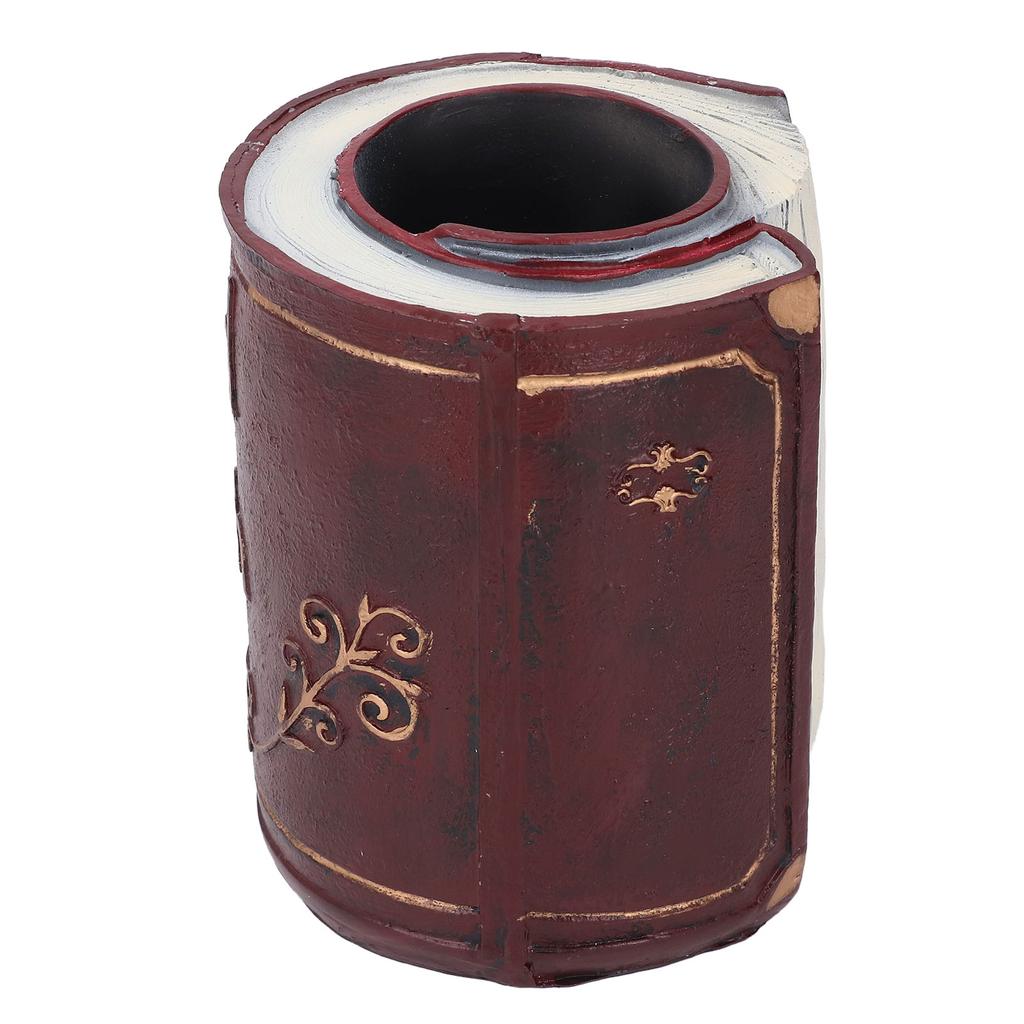 Pen Holder Pencil Desk Organizer Vintage Retro Antique Decorative Library Book Shape Home Office Supply