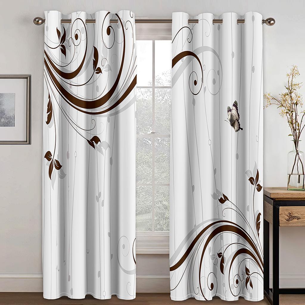 Black and White Butterfly 3D Curtains Pattern Curtains For Bedroom Expand Space Shading Colth Curtain For Bedroom Window Curtain