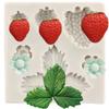 Strawberry Silicone Mould Flower Leaves Cupcake Topper Fondant Cake Decorating Tools Candy Clay Moulds Chocolate Gumpaste Mould