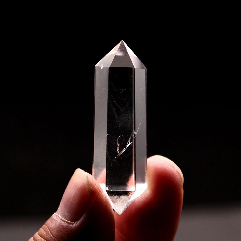 Gift Healing Stone Home Decoration Clear Crystal Obelisk Double-pointed Hexagonal Wand White Quartz