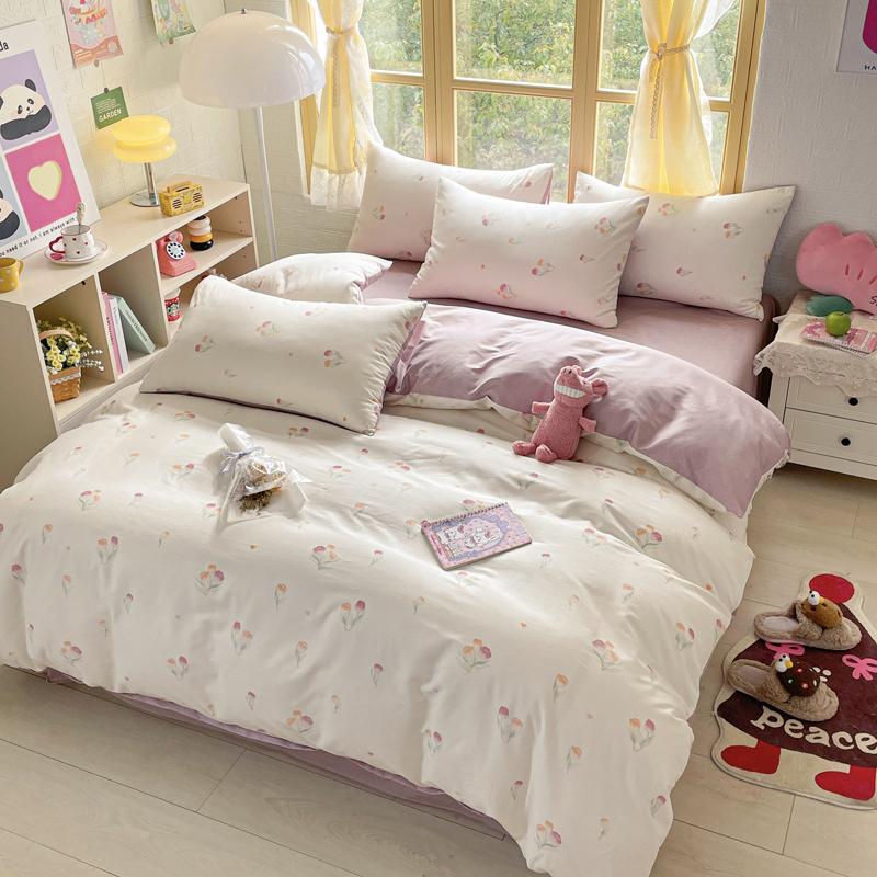 Элегантный синий цветочный узор пододеяльник комплект 100% хлопок мягкий приятный для кожи комплект постельного белья размера Queen одеяло чехол наволочки