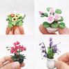 Mini Dollhouse Miniature Green Plant Flower In Pot Garden Accessory
