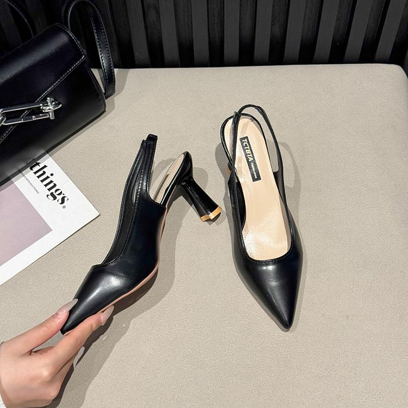 2024 New Fashion Solid Color Pointed Toe Women's Single Shoes High Heels Temperament Versatile Professional Women's Shoes