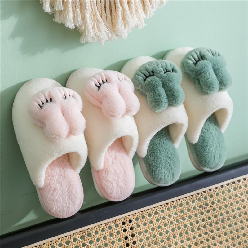 Wholesale Price Woman Fur Slippers Pantuflas Animals Home Indoor  House Slide Zapatillas-de-mujer Wear Sandals for Ladies