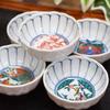 Waza No Kura Stylish Kutani Ware Small Bowl Set of 5 Period Painting Pottery Luxury Brand Japanese Tableware Serving Plate Made In Japan