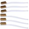 6pcs Printer Cleaning Steel Wire Brush Plastic Handle Rust Removal Wire Brush Accessory