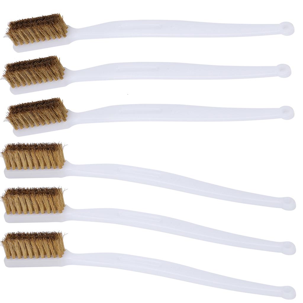 6pcs Printer Cleaning Steel Wire Brush Plastic Handle Rust Removal Wire Brush Accessory