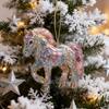 2D Acrylic Horse Pendant Flat Cartoon Horse Pendant Keychain Charm Colorful Horse Ornament for Backpack Christmas Tree Decoration