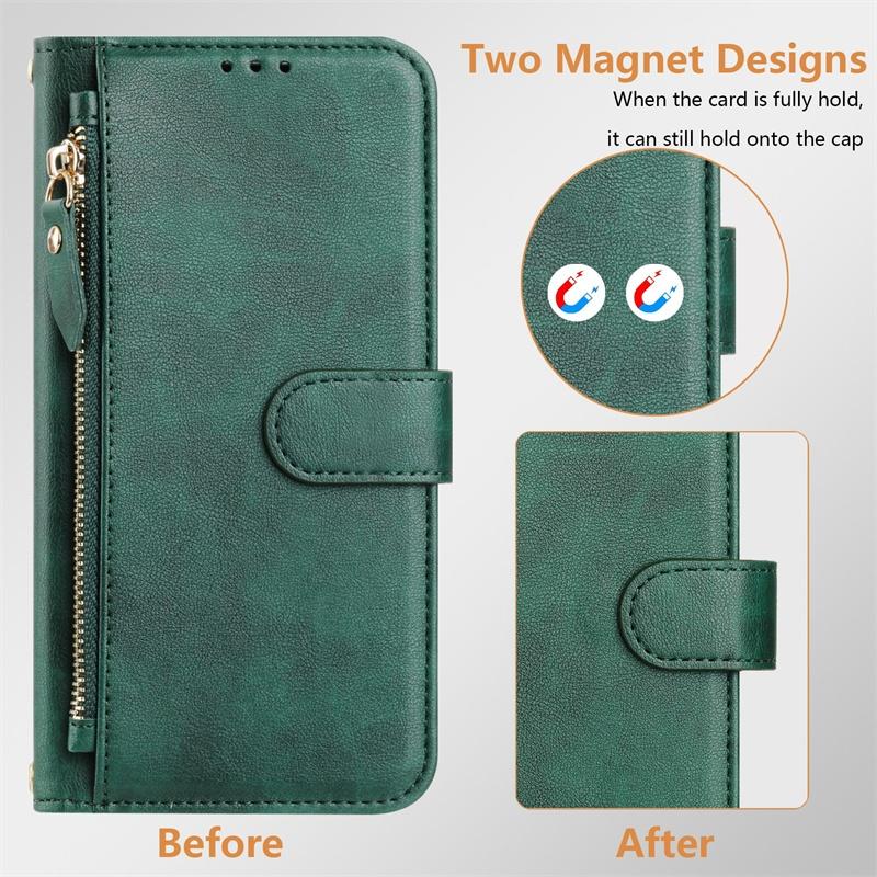 Flip Case for Oneplus 1+ Nord 2T CE 2 3 4 Lite 5G Leather Wallet Cover Card Slot Bag Zipper Casing
