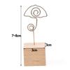 1 PC Creative Wedding Decor Desktop Ornaments Photo Clip Square Wooden Memo Holder Picture Frame