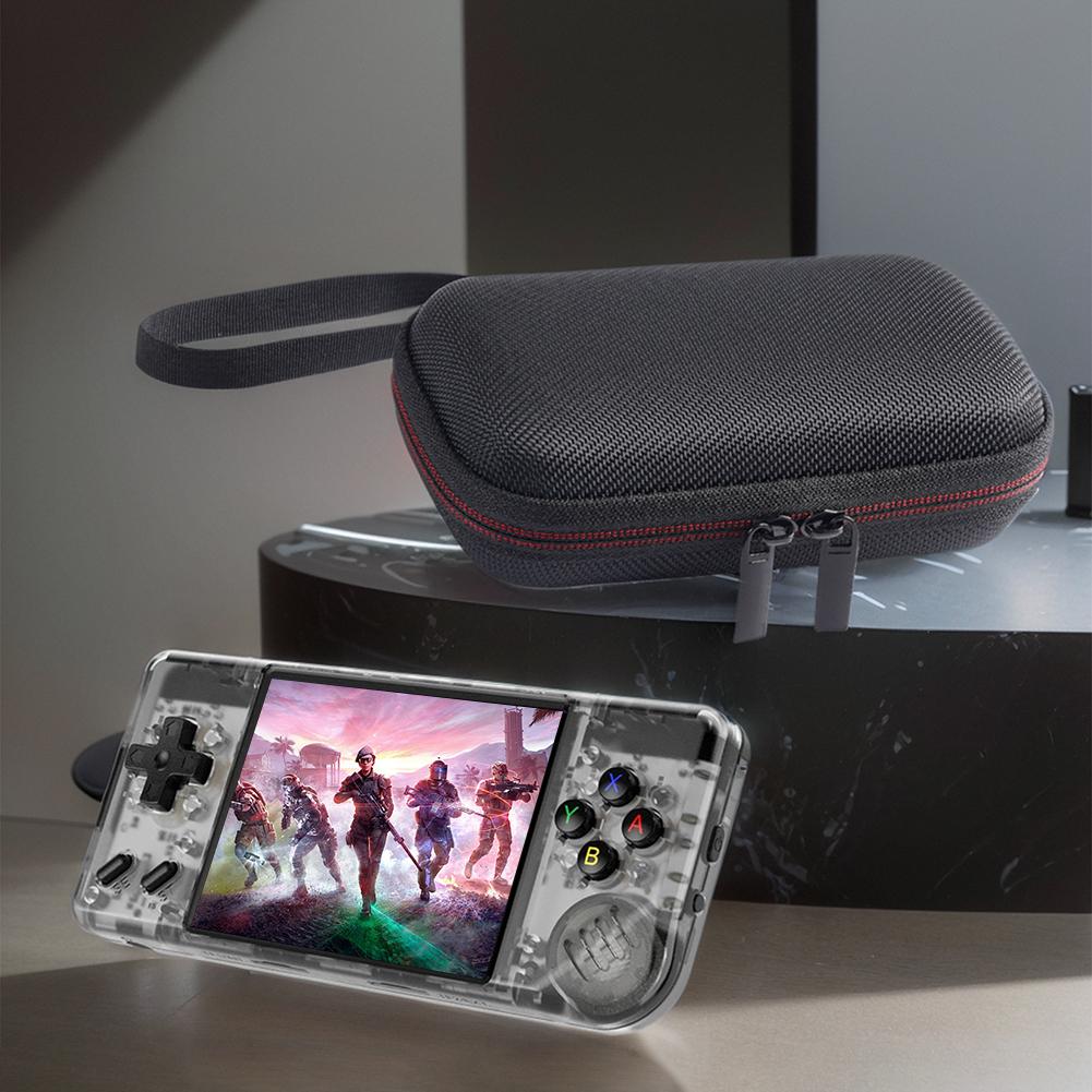 EVA Hard Carrying Case Shockproof Travel Carry Bag with Mesh Pocket & Hand Rope for Anbernic RG28XX Retro Handheld Game Console