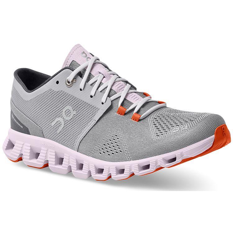 ON  Cloud X 3 Alloy Lily Women Sneakers Grey Alloy-Grey Lily-Pink 40.99041