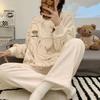 Women's Autumn Winter Flannel Lounge Sets Womens Cute Sheep Printing Princess Home Wear Round Neck Long Sleeve Women's Two Piece Set