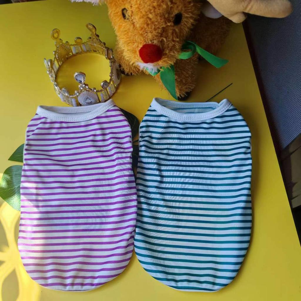 Dog Clothes New Striped Vest Spring Summer Autumn New Cat Small Medium and Large Dog Teddy