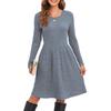 Women's Casual Long-sleeved Loose Solid-color Dress