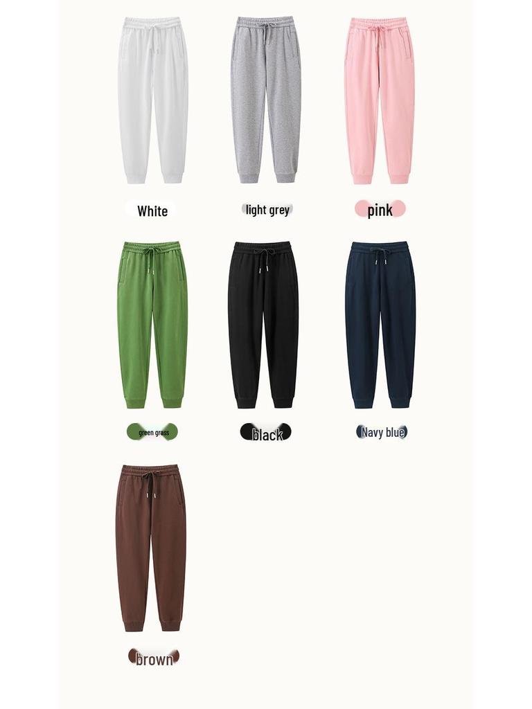 Women's Heavyweight Cotton Skinny Sweatpants - 380G, Washed, Fashion Casual, Spring/Autumn, Draping Style.