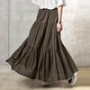 Spring Summer Women's Skirt Peplum Casual Long Skirt Plain Skirt Vintage Style Pleated Half Skirt