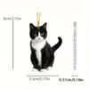 2D Acrylic Small Black Cat Pendant Flat Cat Car Rearview Mirror Decoration Pendant Pet Enthusiast Keychain